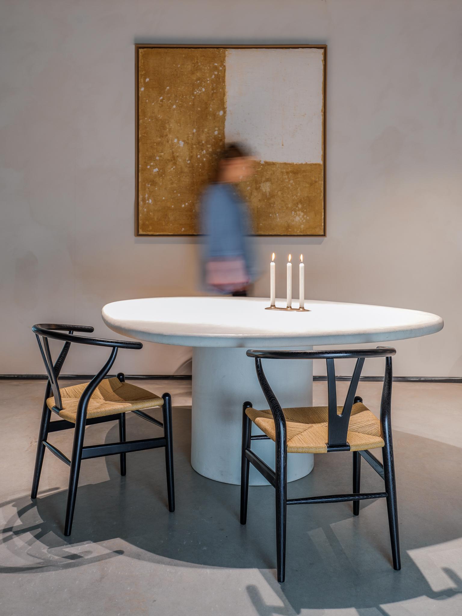 Liz Tables Mesa de Comedor con Forma de Boulder Yeso Natural en Mortex 3