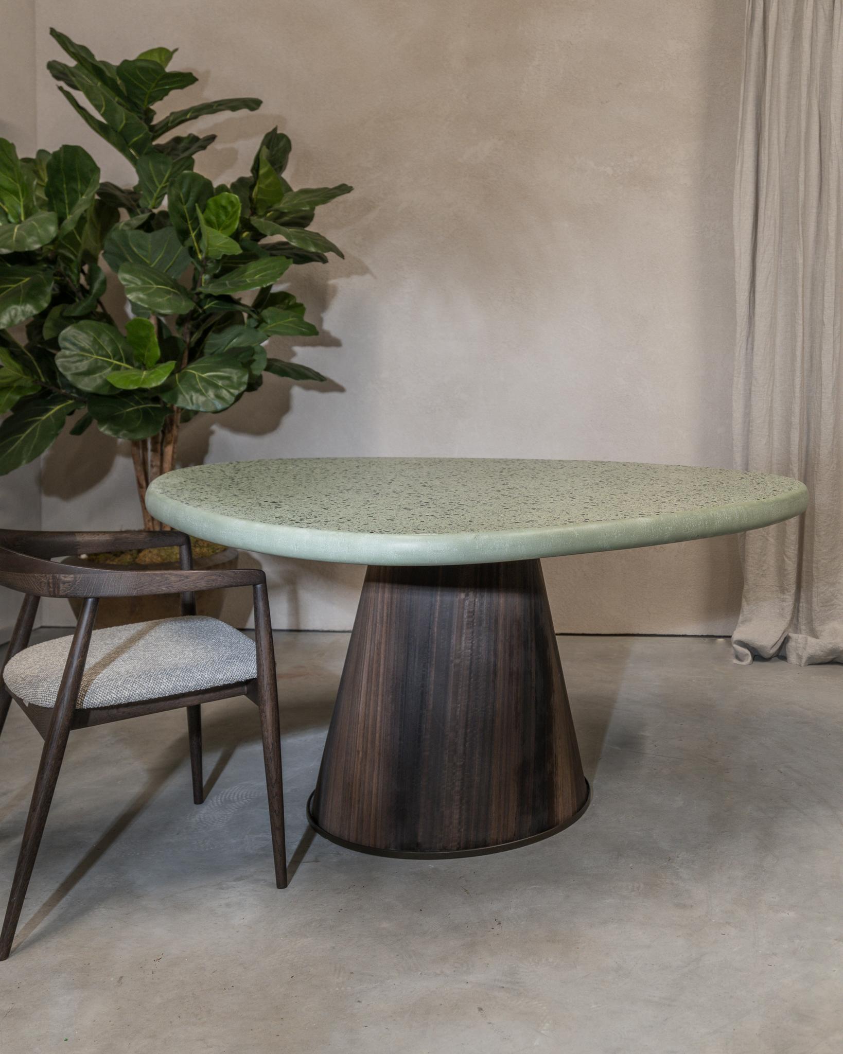 Liz Tables Green Boulder Shape Terrazzo Dining Table  For Sale 1