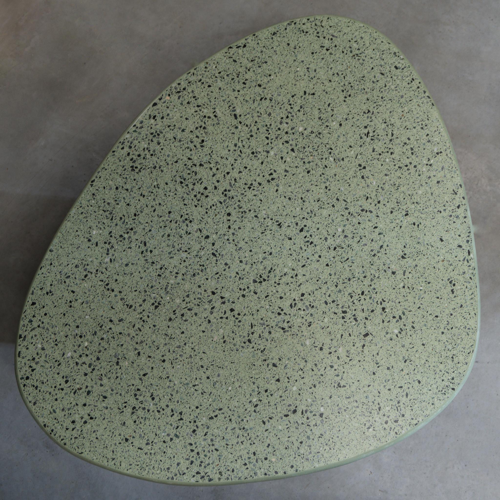 Arts and Crafts Liz Tables Green Boulder Shape Terrazzo Dining Table  For Sale