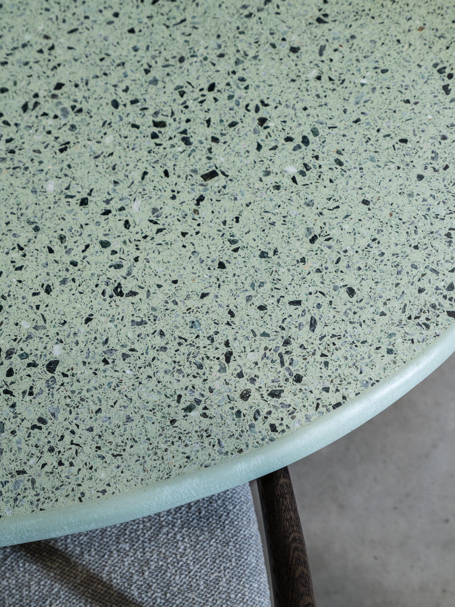 Hand-Crafted Liz Tables Green Boulder Shape Terrazzo Dining Table  For Sale