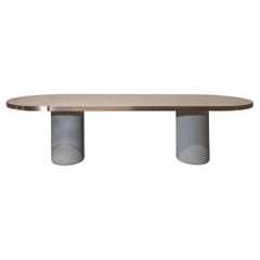 Liz Tables Oval Dining Table in Ibiza Microcement with Brass Ring