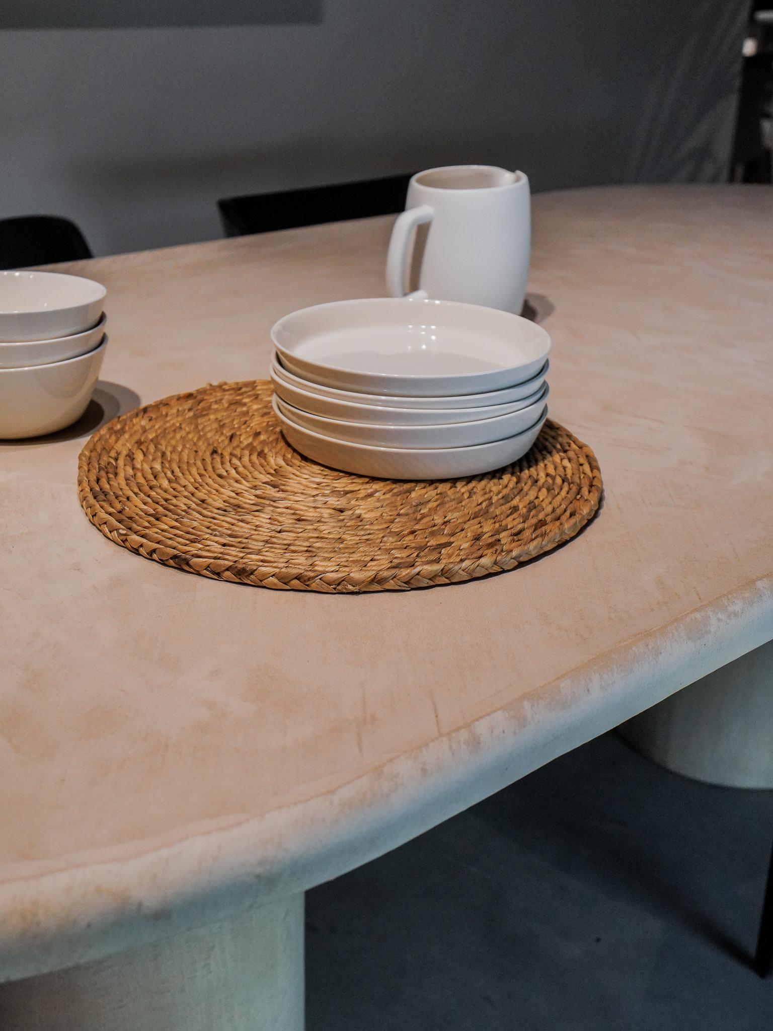 Contemporary Liz Tables Oval Dining Table in Mortex  For Sale