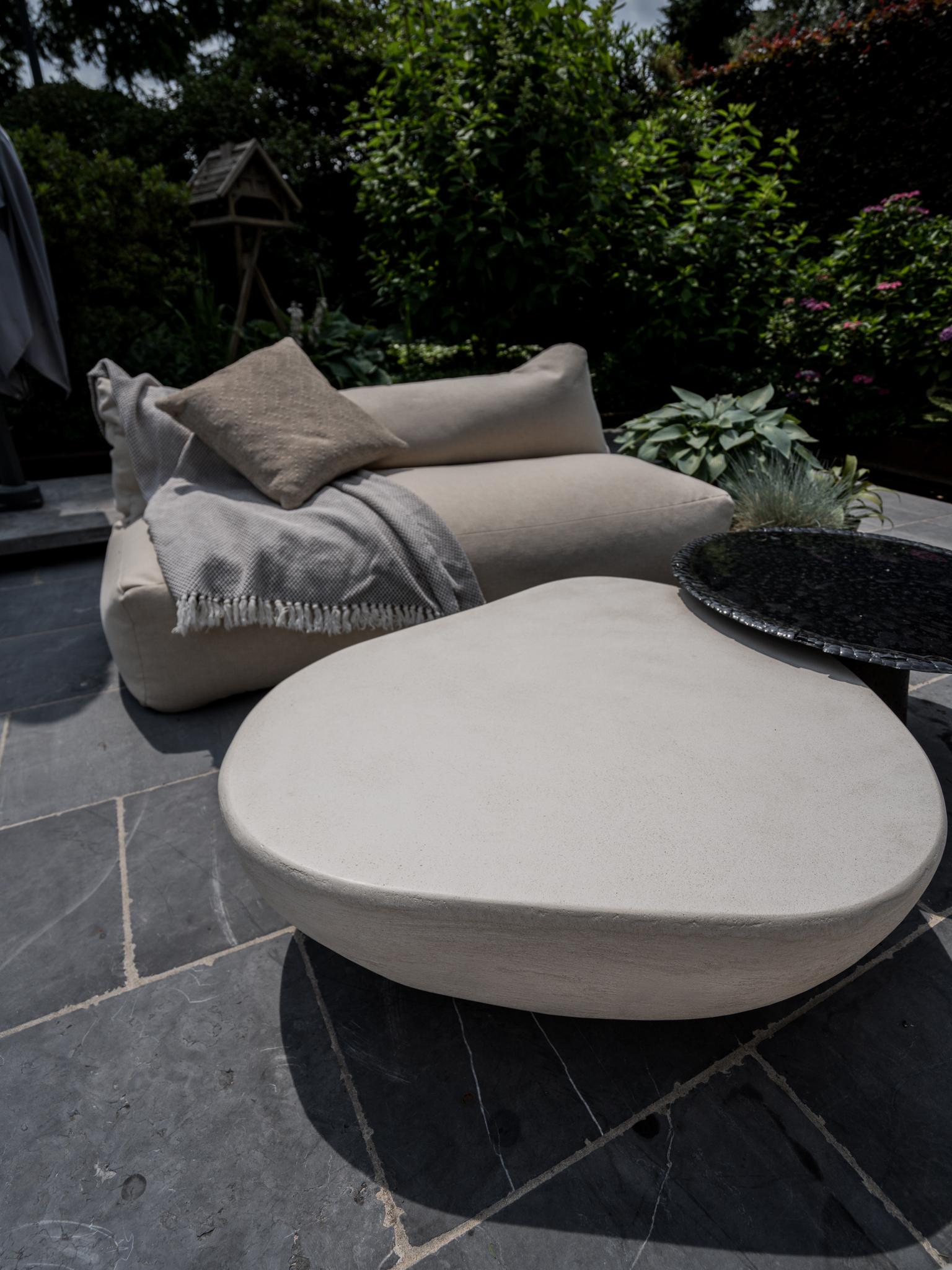 Varnished Liz Tables Boho Style Coffee Table Boulder Form Naturelle  For Sale