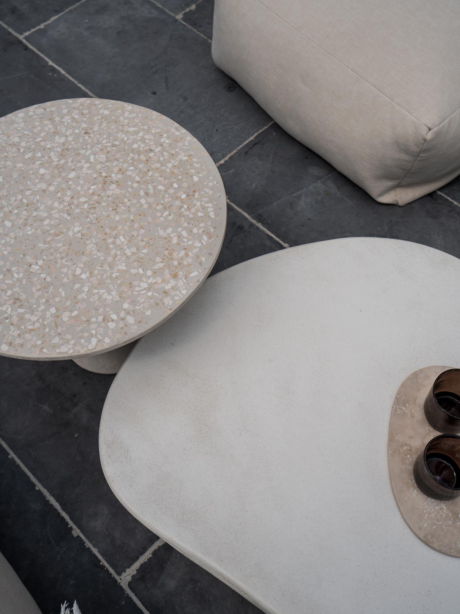 Plaster Liz Tables Boho Style Coffee Table Boulder Form Naturelle  For Sale