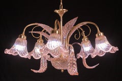 Liz Taylor, Iridiscent Pink Murano Chandelier, 1970s