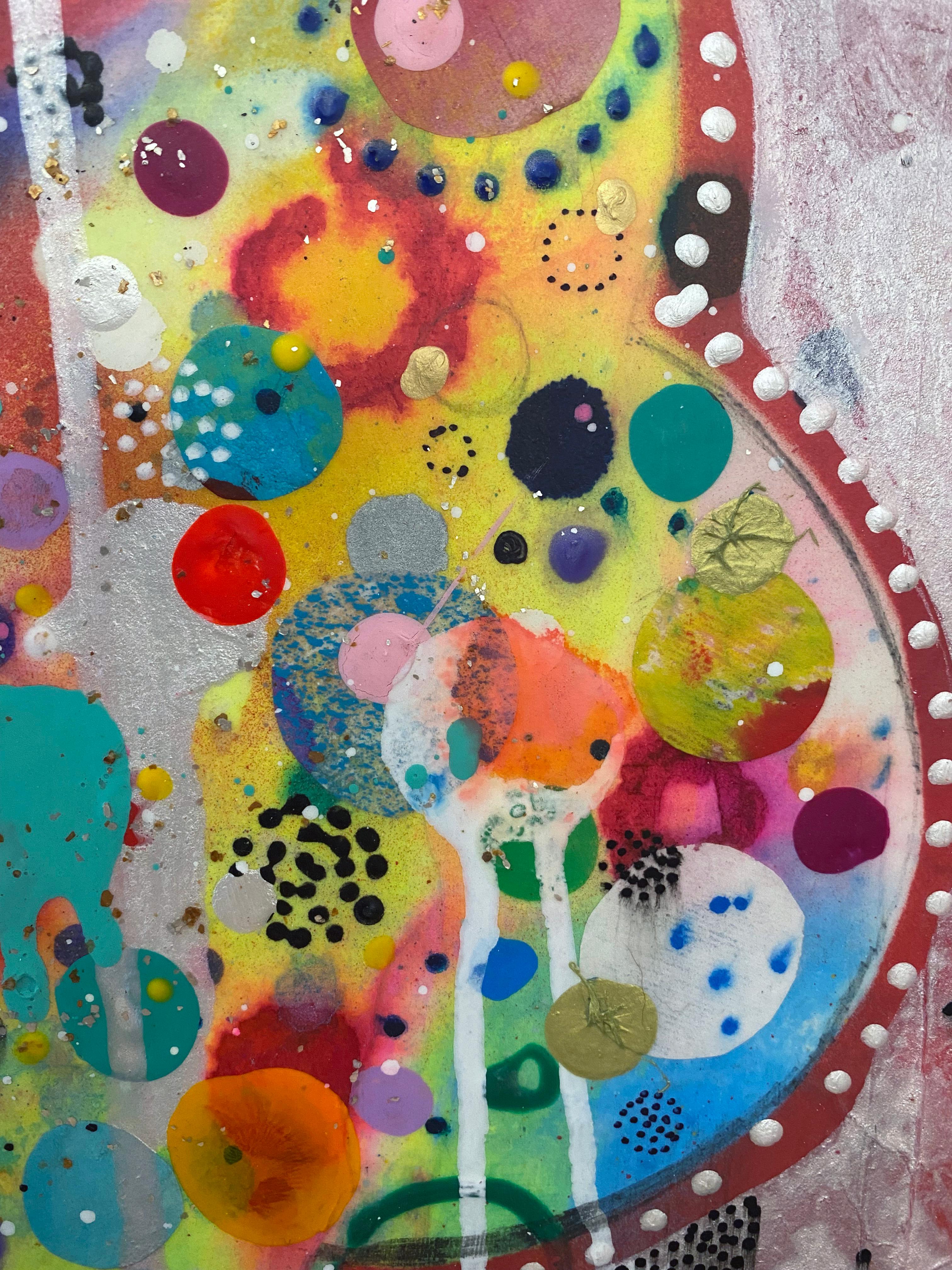Abstract, Colorful Mixed Media Painting by Liz Tran 'Mini Cloud I' 2