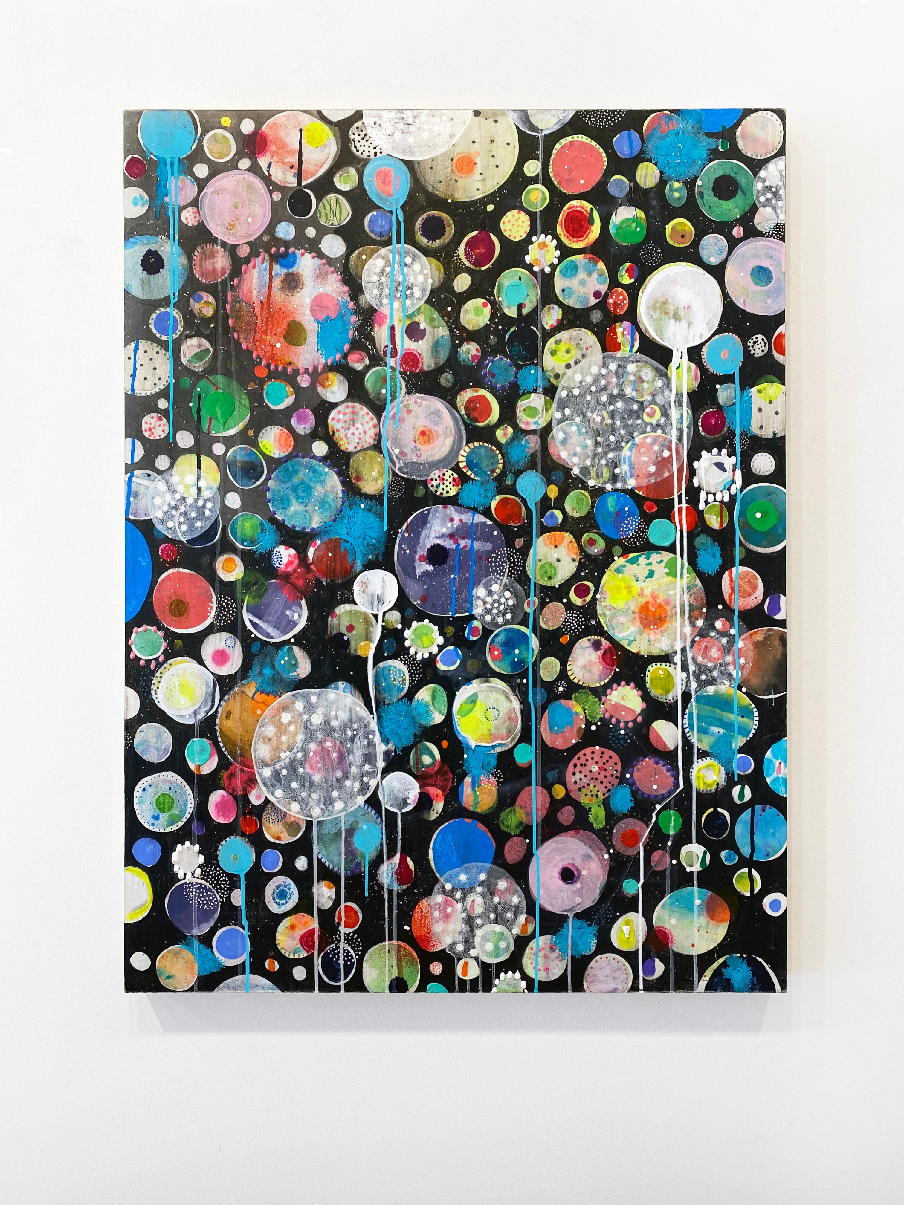 Abstract, Colorful Mixed Media Painting by Liz Tran 'Perseid I' 1