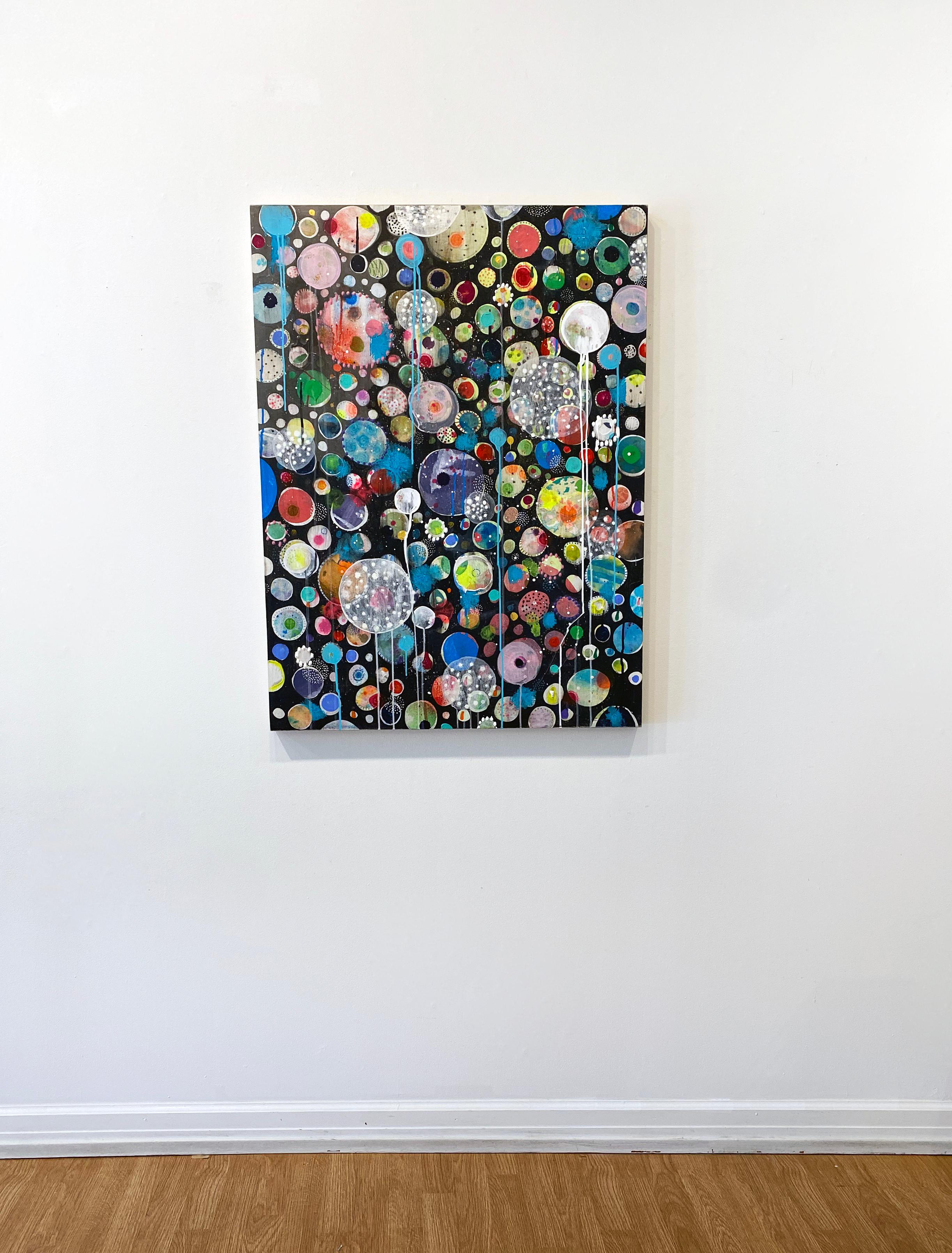 Abstract, Colorful Mixed Media Painting by Liz Tran 'Perseid I' 3
