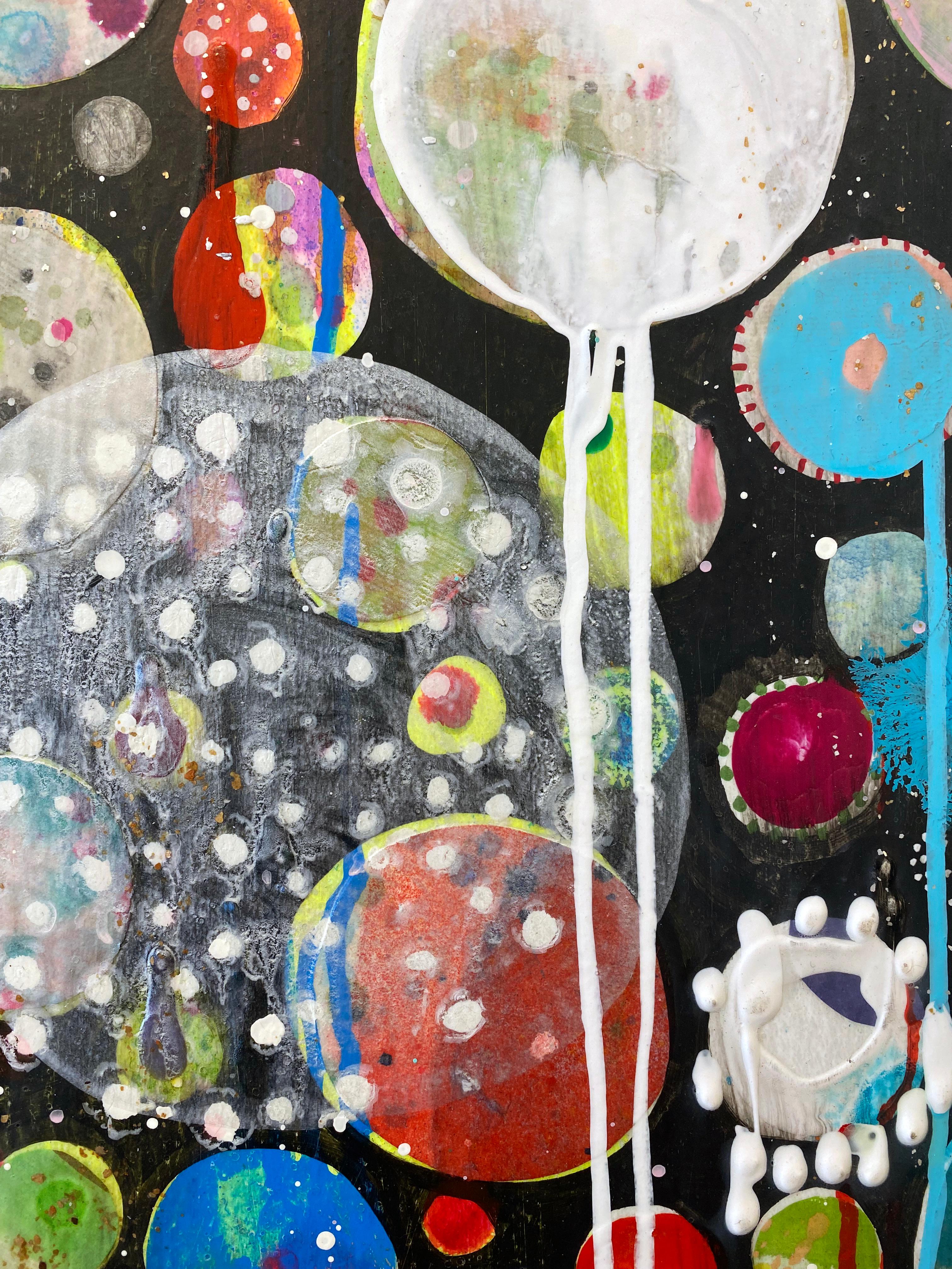 Abstract, Colorful Mixed Media Painting by Liz Tran 'Perseid I' 5