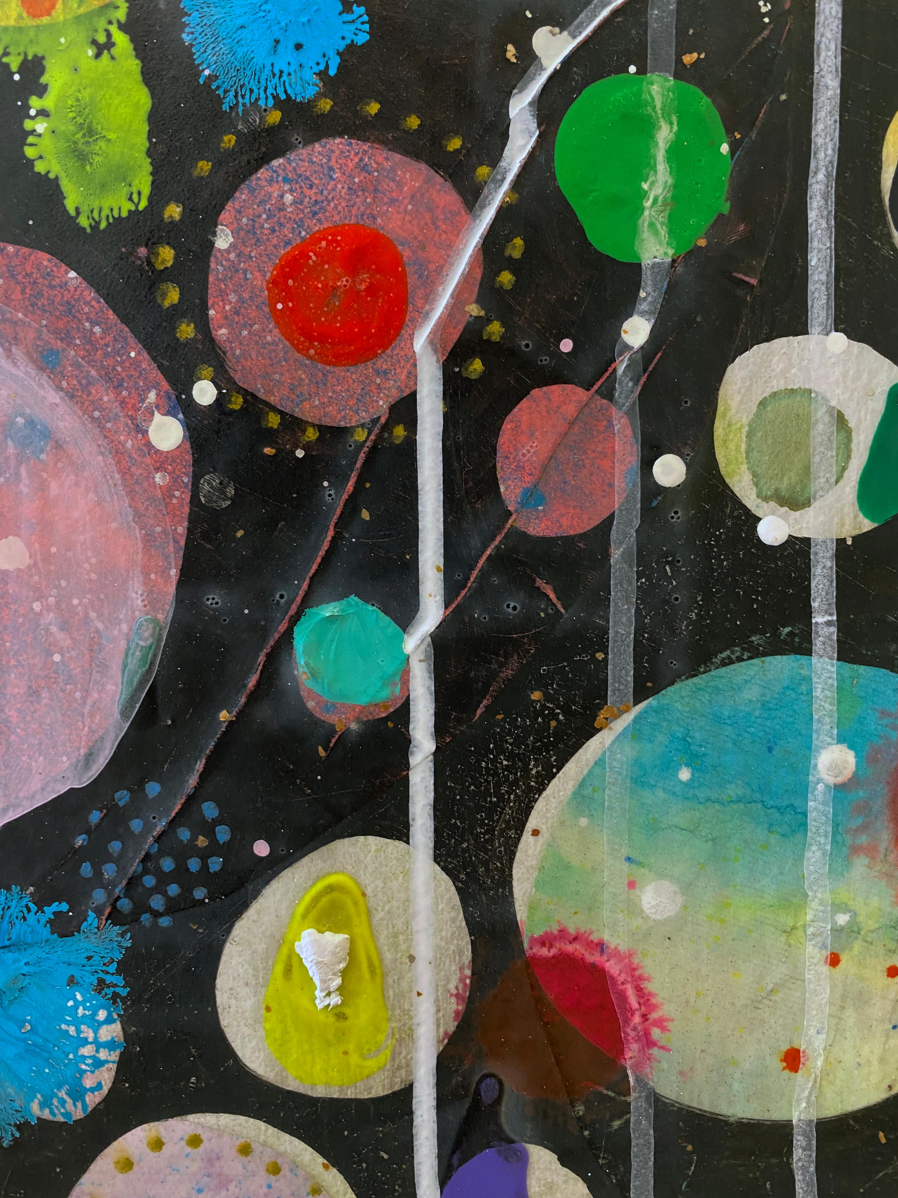 Abstract, Colorful Mixed Media Painting by Liz Tran 'Perseid I' 6