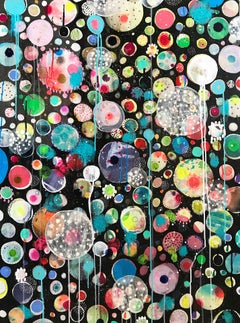 Abstrakte:: farbenfrohe Mixed Media Malerei von Liz Tran 'Perseiden I'