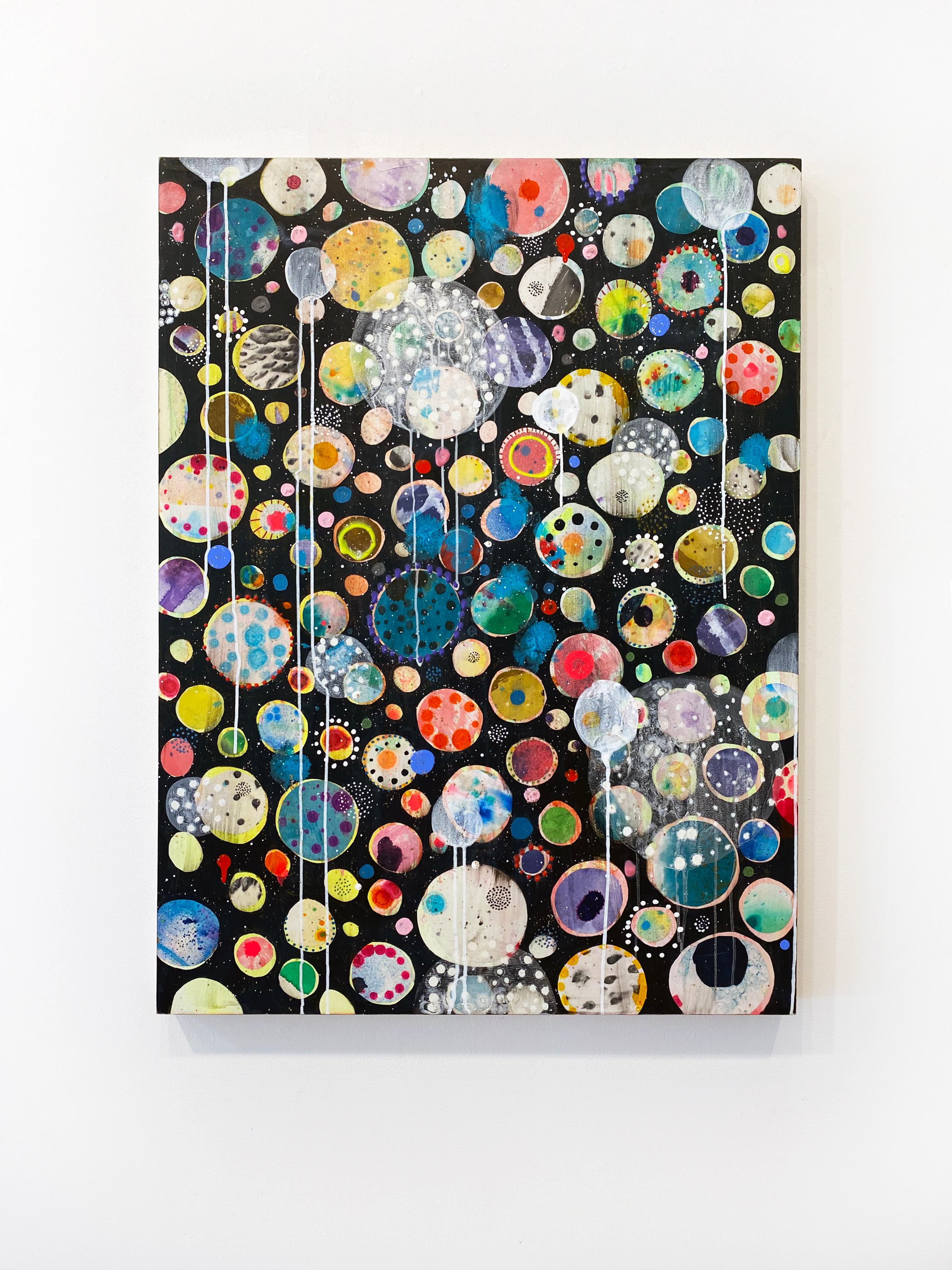 Abstract, Colorful Mixed Media Painting by Liz Tran 'Perseid II' For Sale 1