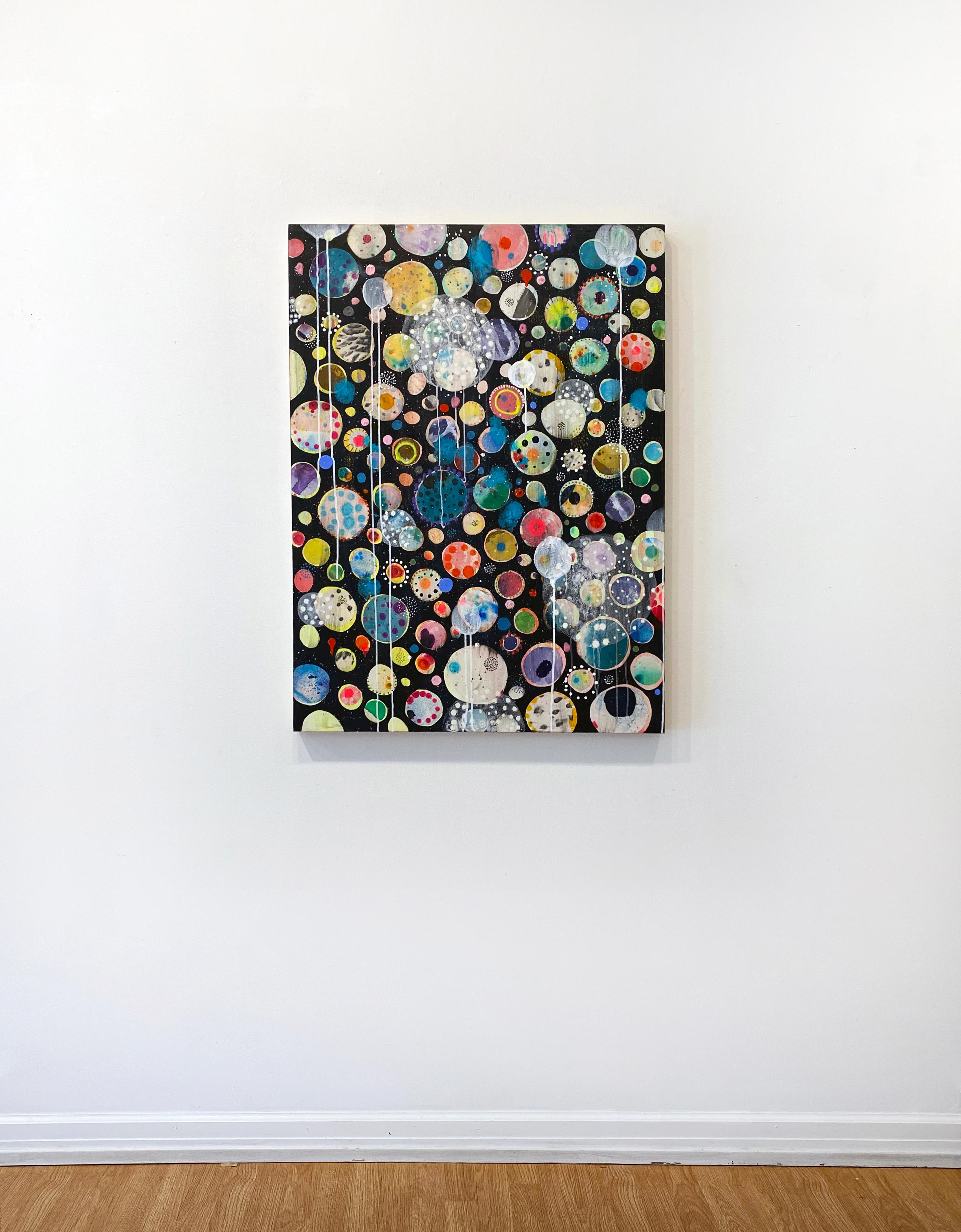 Peinture abstraite et colorée en techniques mixtes de Liz Tran « Perseid II » en vente 3