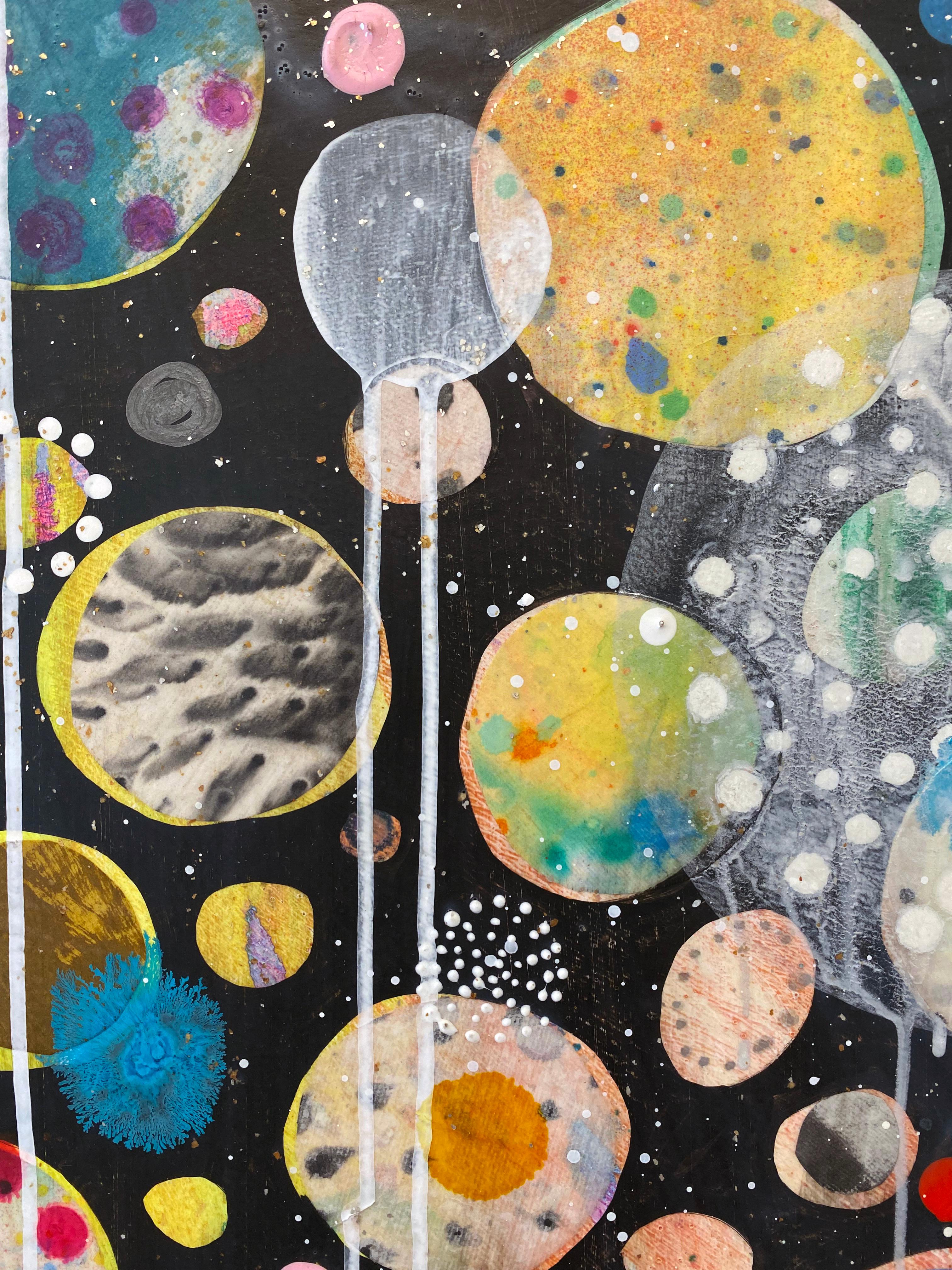 Abstract, Colorful Mixed Media Painting by Liz Tran 'Perseid II' For Sale 5