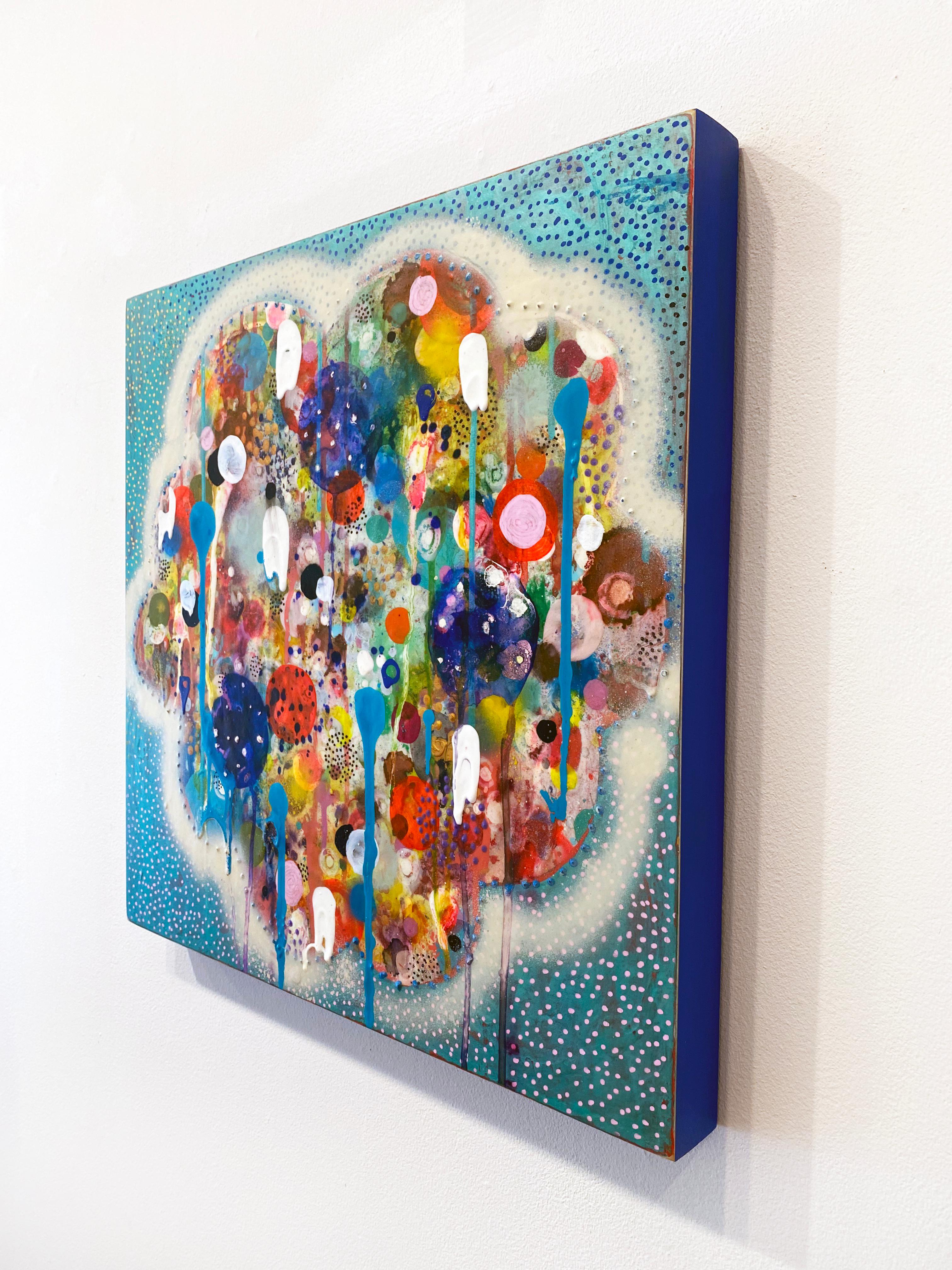 Abstraktes, farbenfrohes Gemälde in Mischtechnik von Liz Tran „Puff“ im Angebot 2