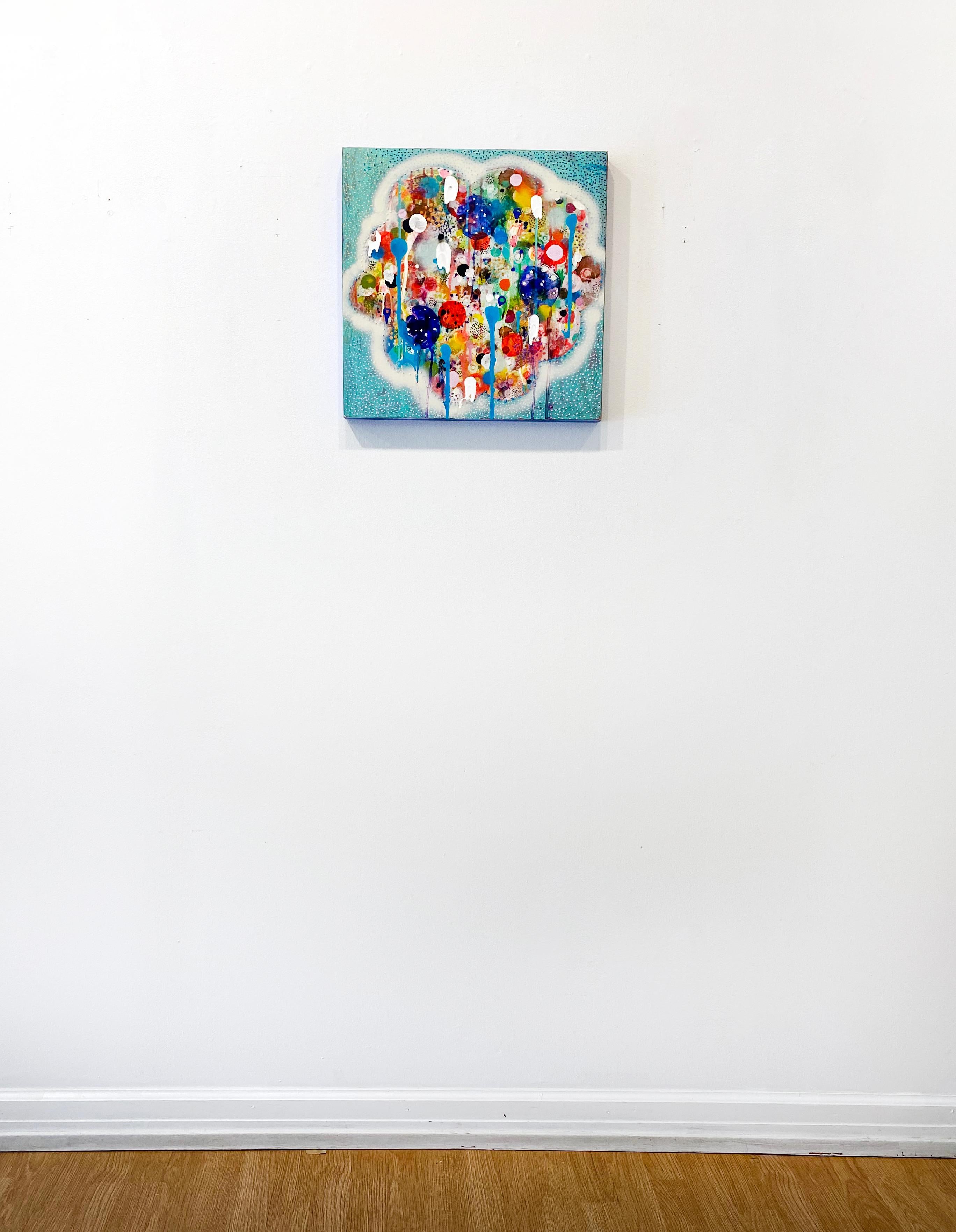 Abstraktes, farbenfrohes Gemälde in Mischtechnik von Liz Tran „Puff“ im Angebot 3