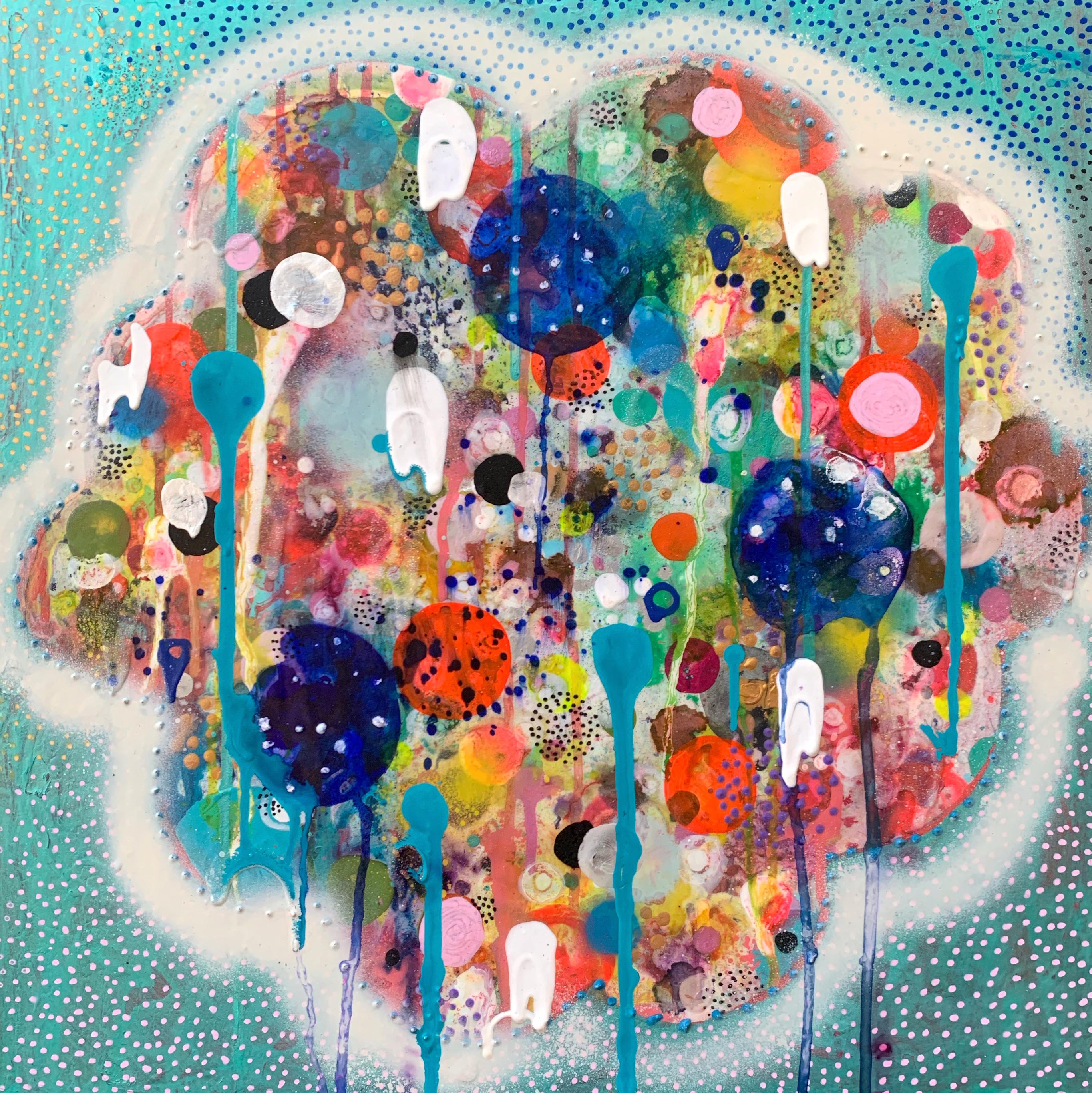 Abstract, Colorful Mixed Media Painting by Liz Tran 'Puff'