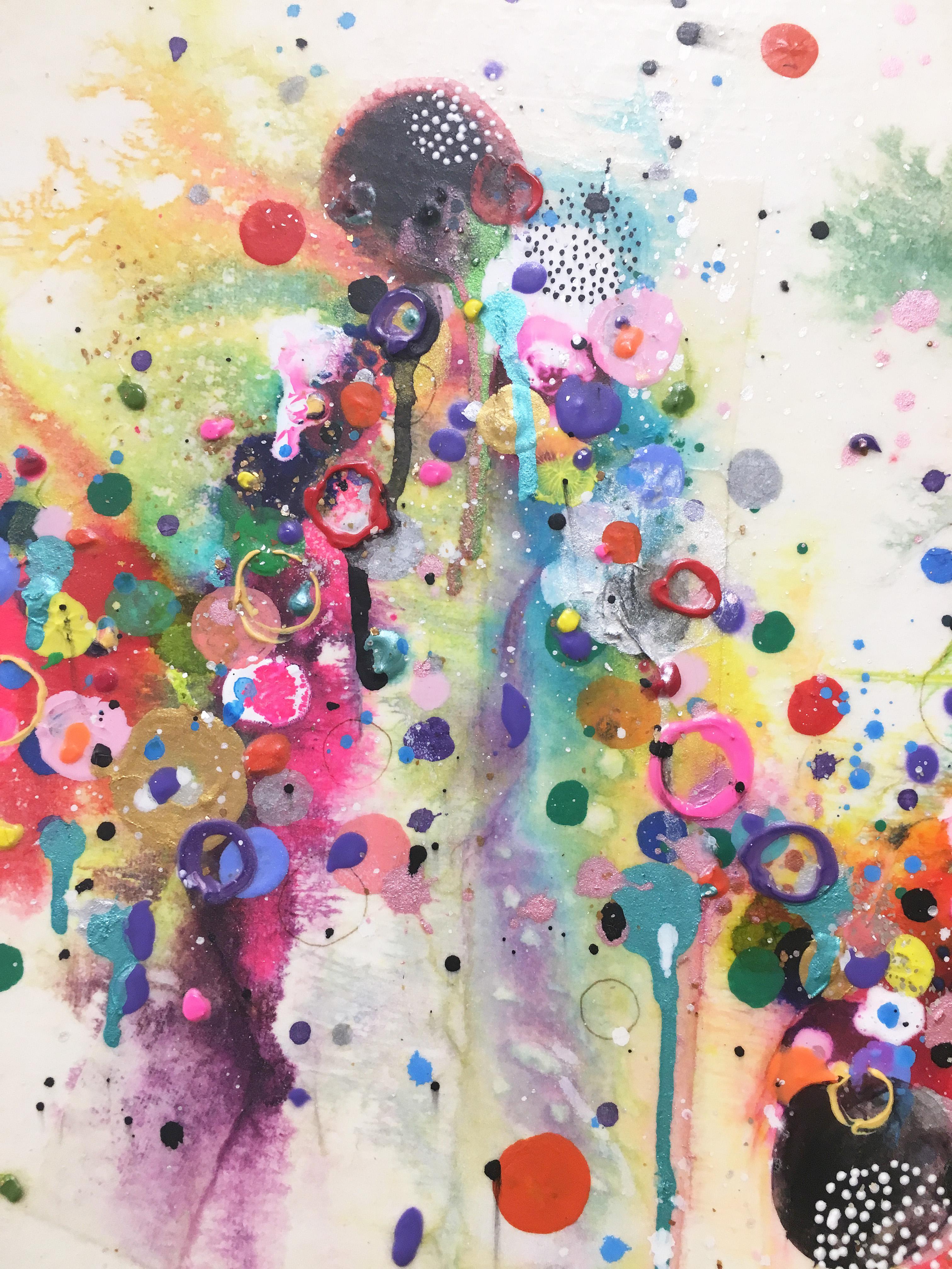 Colorful, Abstract painting, Liz Tran, Heart Map Process 1