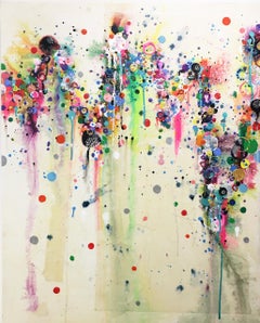 Peinture colorée abstraite:: Liz Tran:: processus de carte du cœur
