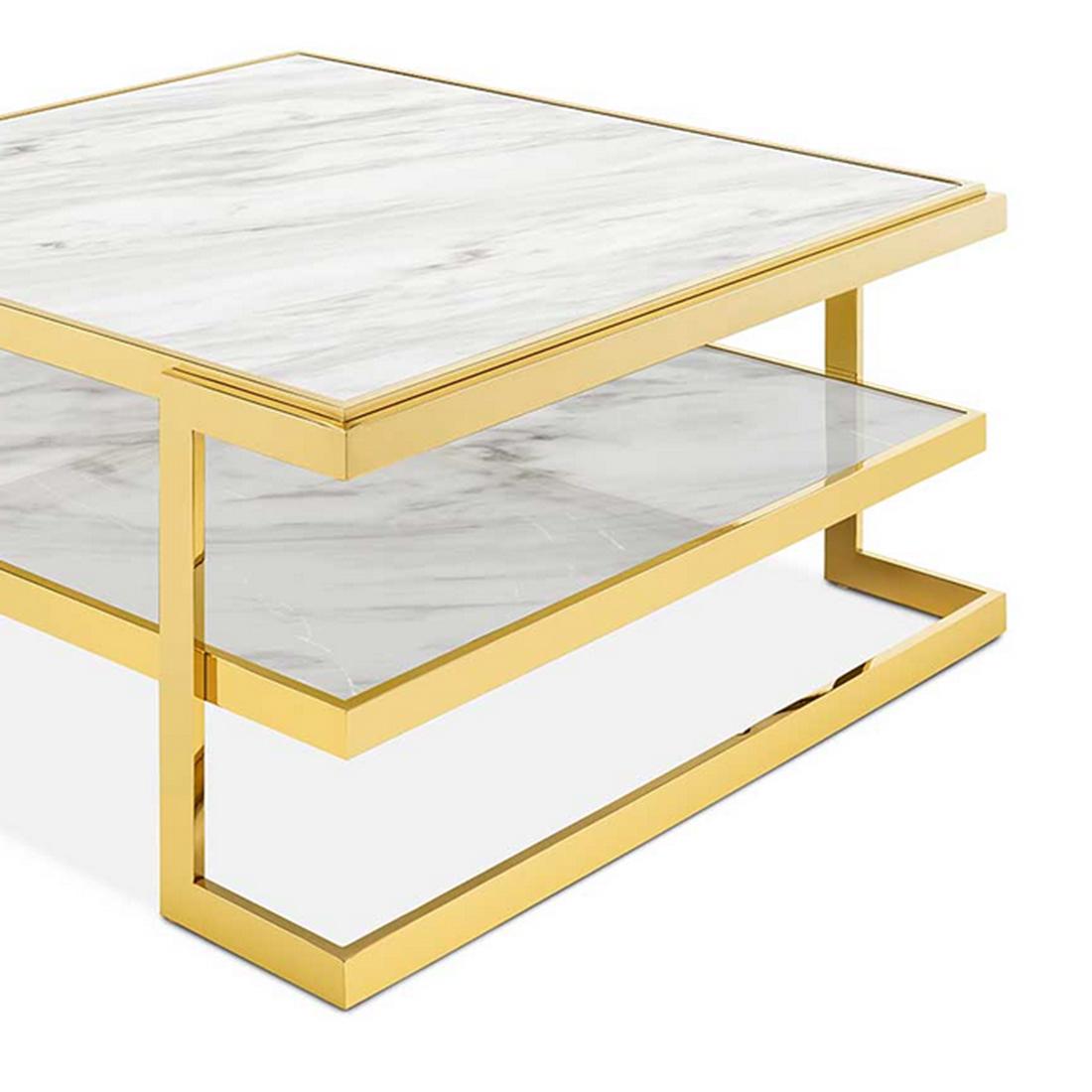 Italian Liz White Coffee Table For Sale