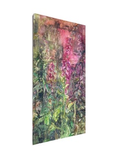 FOXGLOVE #1 - Oil on Yupo Panel Painting of Plant Life in the Forest