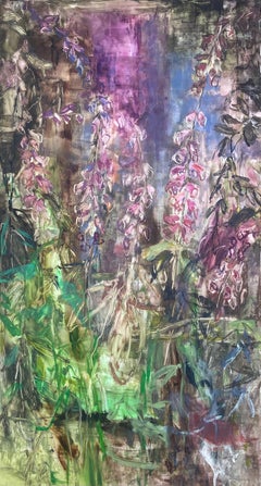 FOXGLOVE #2 - Oil on Yupo Panel Painting of Plant Life in the Forest