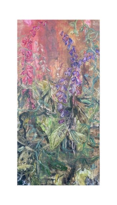 FOXGLOVE #4 - Oil on Yupo Panel Painting of Plant Life in the Forest