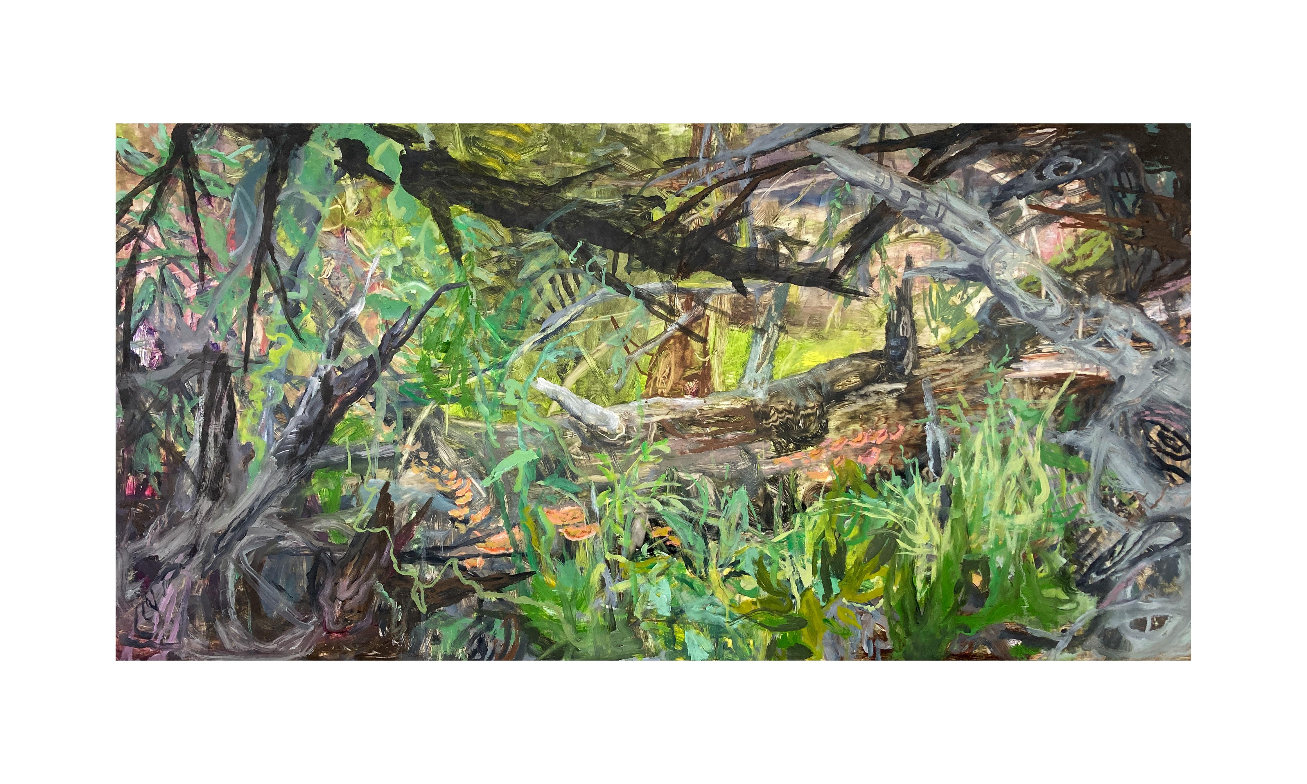 LATE SUMMER FORAGE - Oil on Yupo Panel Painting of Plant Life in the Forest