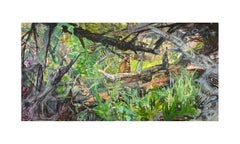 LATE SUMMER FORAGE - Peinture à l'huile sur panneau Yupo - Nature végétale dans la forêt