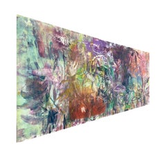 MAYAPLÁS EN EL CALOR DE JUNIO - Óleo y Monotipo sobre Panel Yupo - Pintura Floral Abstracta