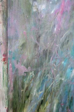 UNTITLED 1 - Oil on Canvas Painting Inspired by Nature in Blue, Green, and Grey