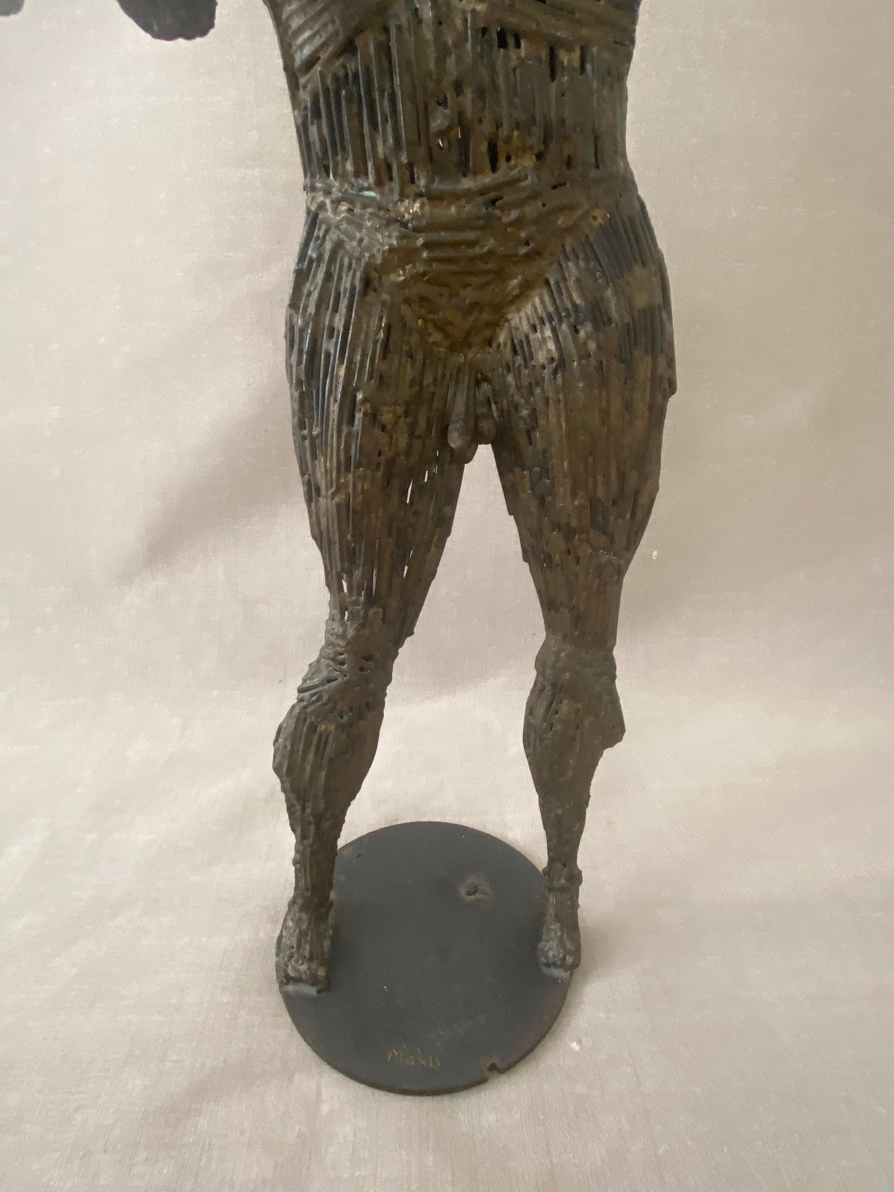 Liza Monk (1906-?) Brutalistische Nagelskulptur des in Kalifornien ansässigen Herkules WPA-Künstlers (Brutalismus) im Angebot