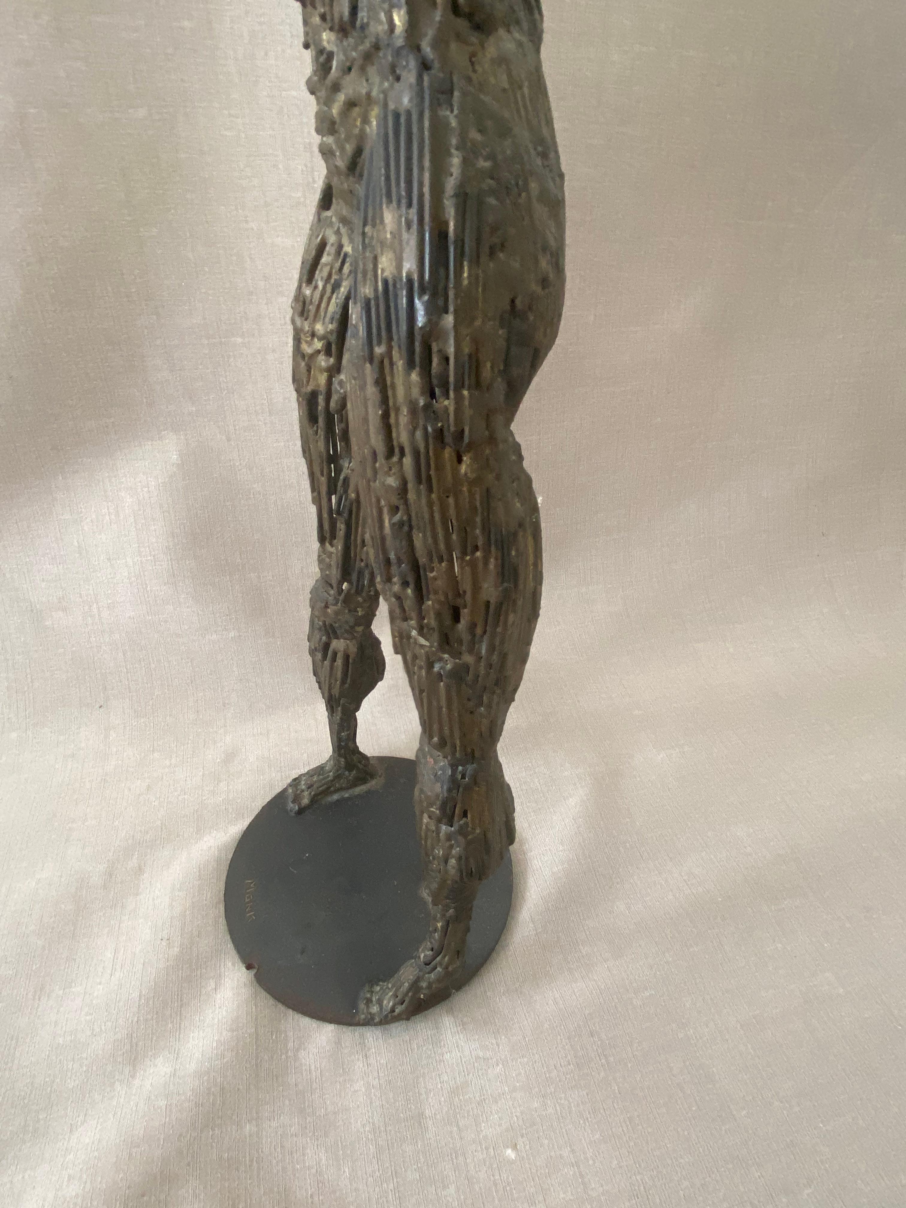 Liza Monk (1906-?) Brutalist nail sculpture of Hercules WPA artist based in CA In Good Condition For Sale In Bridgehampton, NY