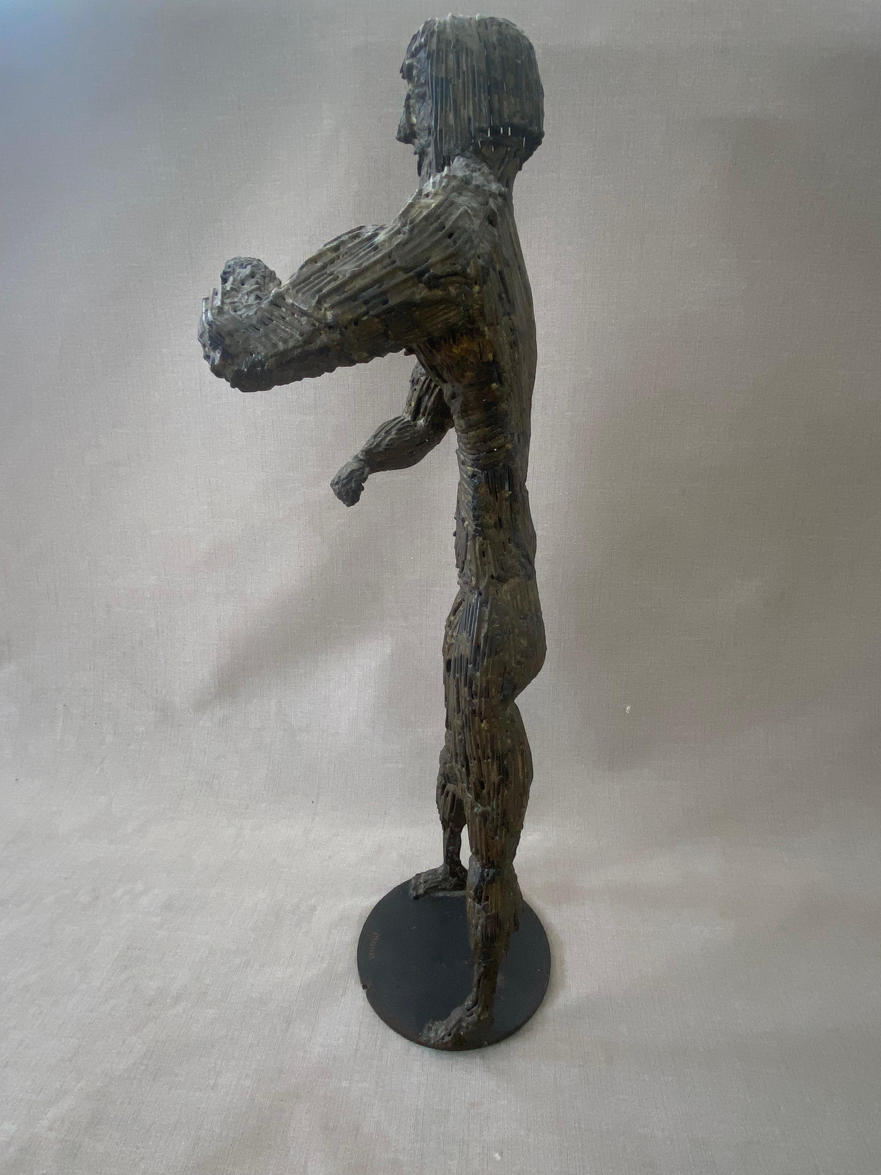 Liza Monk (1906-?) Brutalistische Nagelskulptur des in Kalifornien ansässigen Herkules WPA-Künstlers (20. Jahrhundert) im Angebot