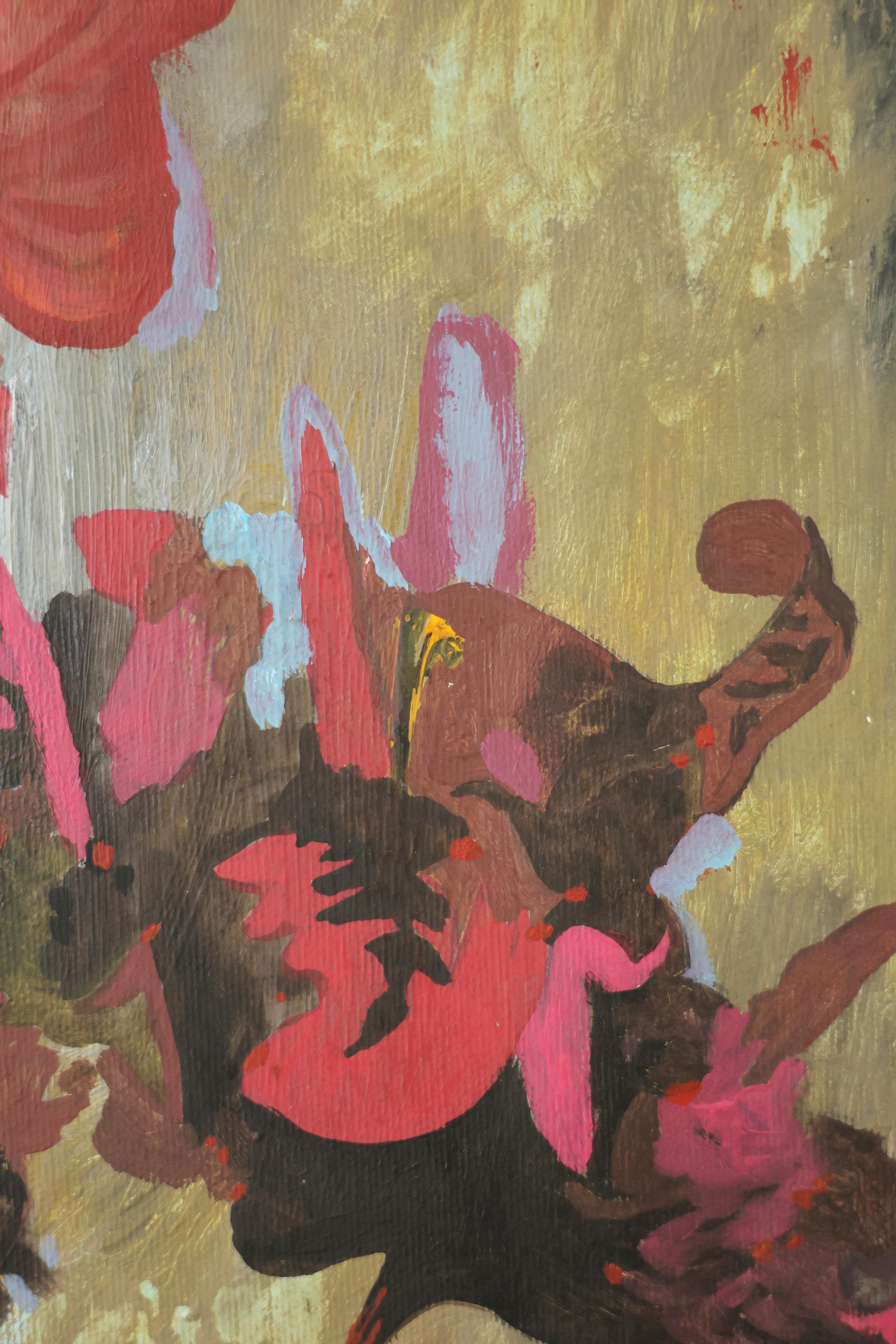 Contemporary Floral Painting, Acryl auf Leinwand, gerahmt Bold Still Life, Blumen im Angebot 7