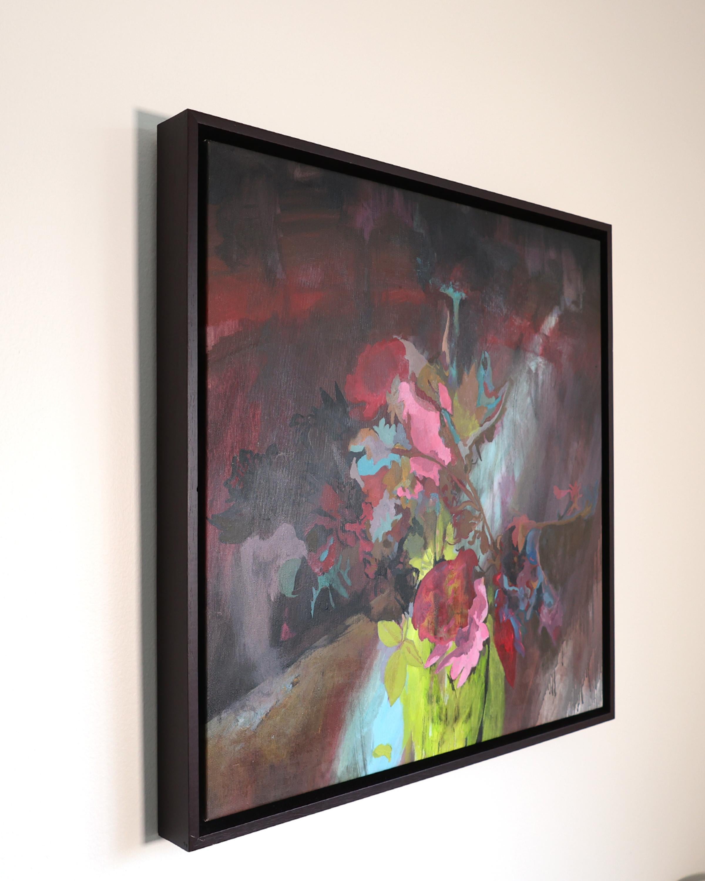 Flowers #9 ist ein Original-Acrylgemälde von Liza Zhdanova, einer zeitgenössischen ukrainischen Künstlerin, die für ihre dynamischen Blumenkompositionen und emotionsgeladenen Farbpaletten bekannt ist. Diese Arbeit kombiniert ausdrucksstarke