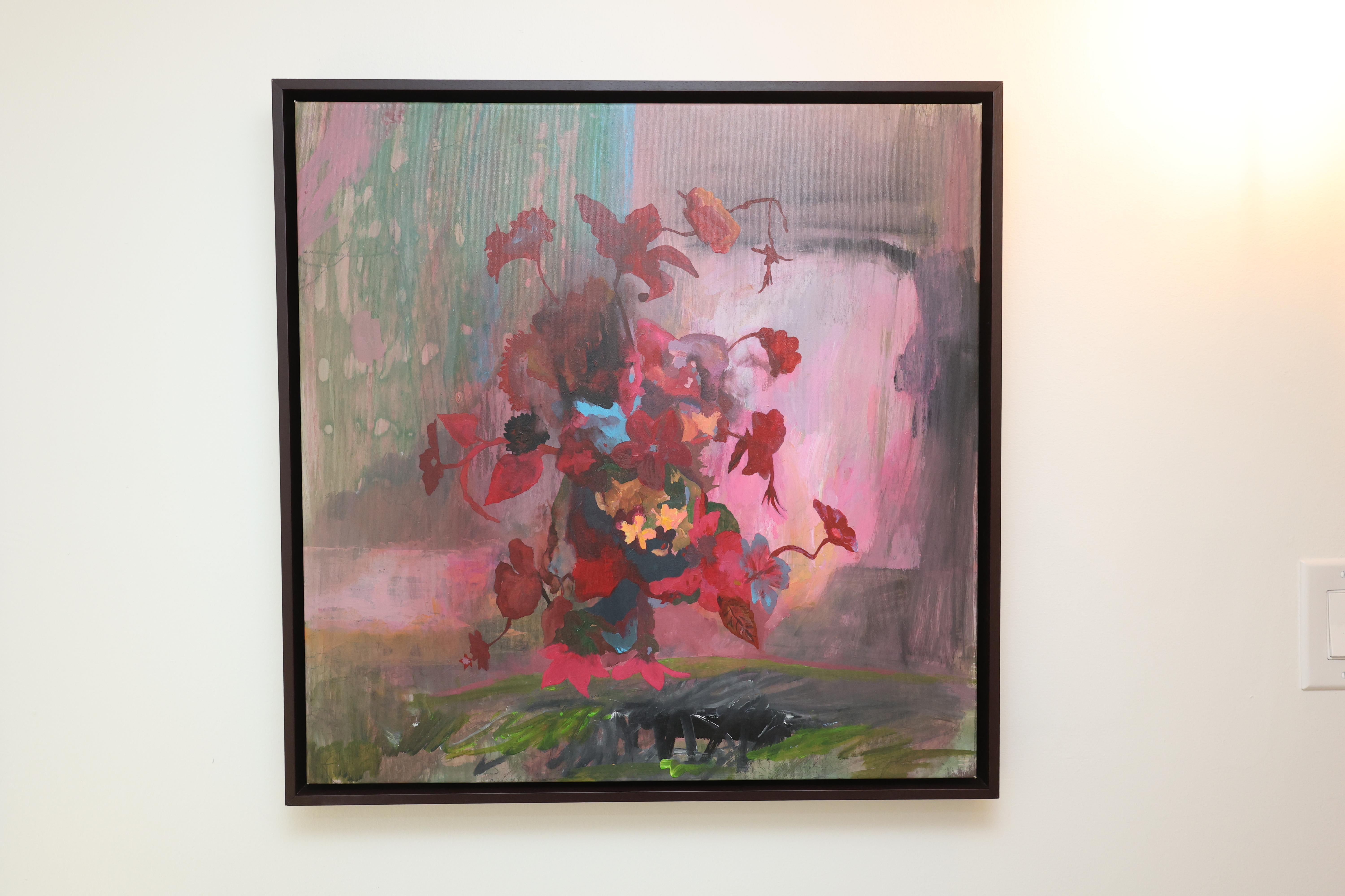 Blumen #10, Gerahmtes Acrylgemälde von Liza Zhdanova (2024) im Angebot 1