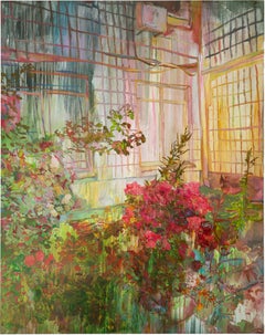Flowers #10 large contemporary acrylic painting on canvas