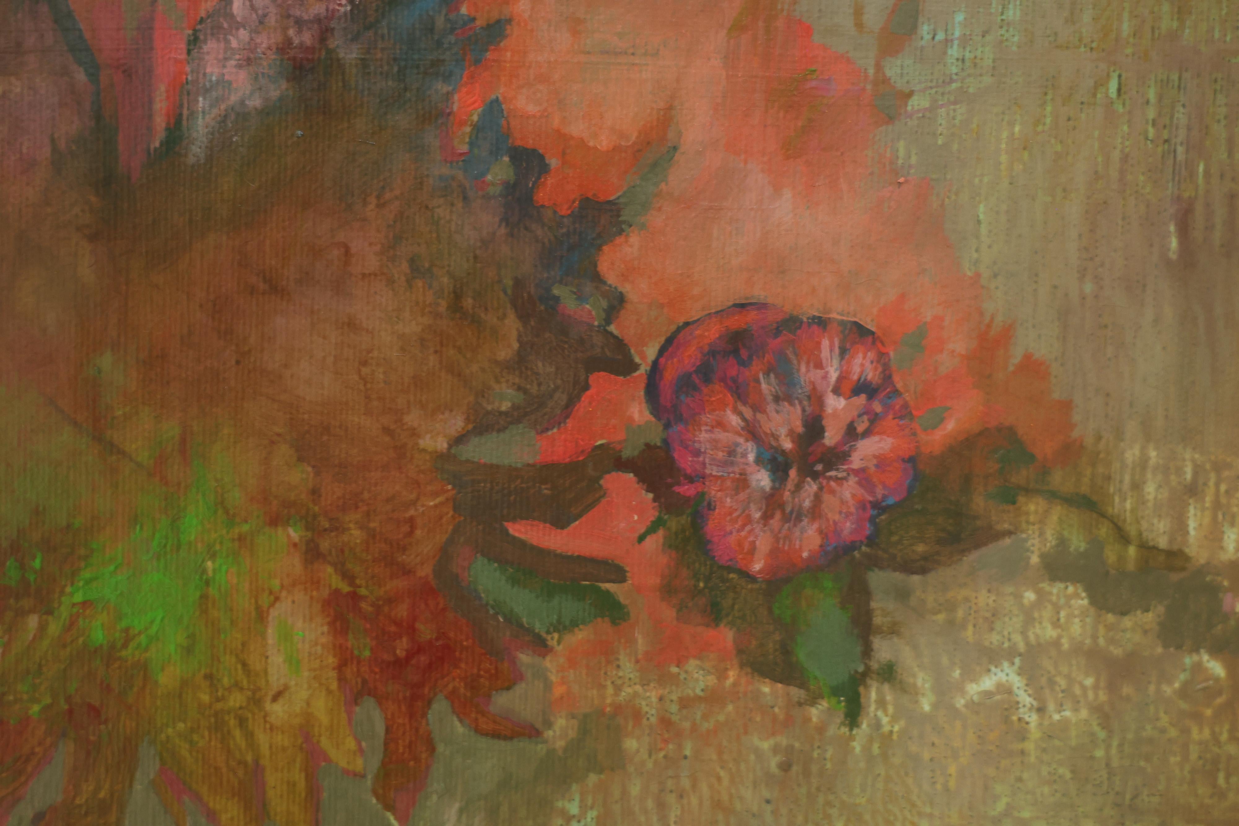 “Flowers #6”, 2024, framed contemporary acrylic painting on canvas For Sale 5