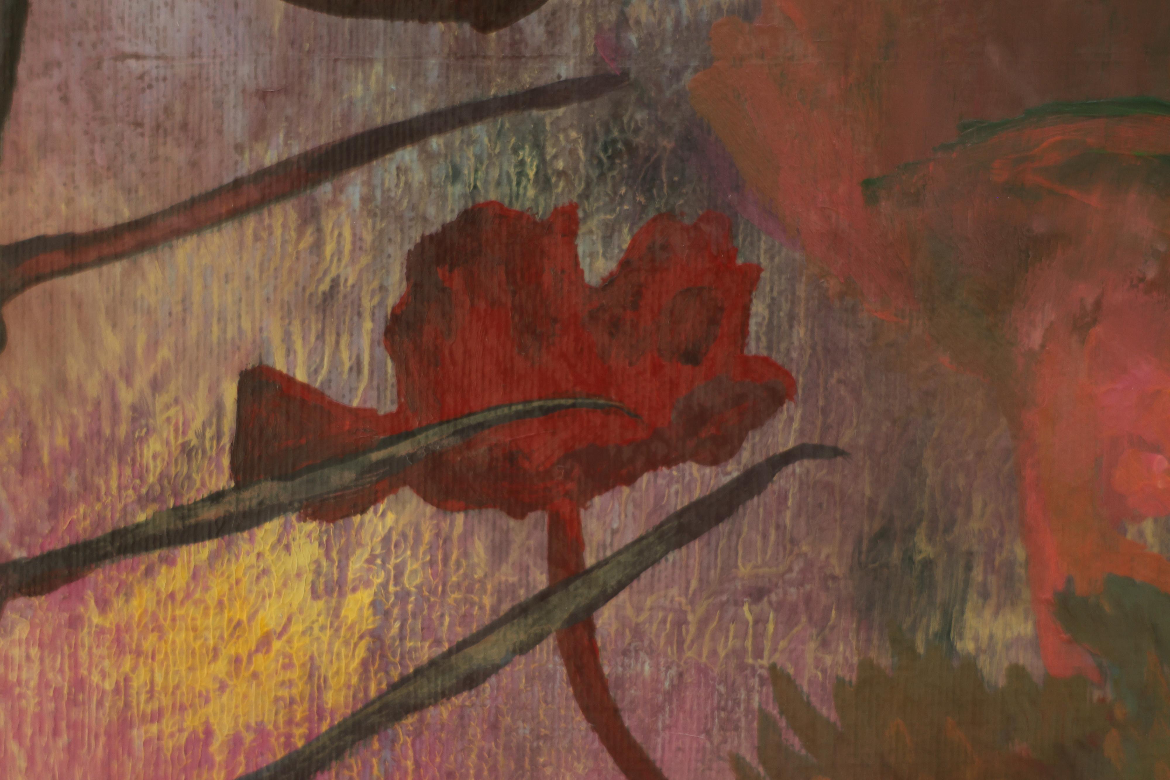 “Flowers #6”, 2024, framed contemporary acrylic painting on canvas For Sale 6