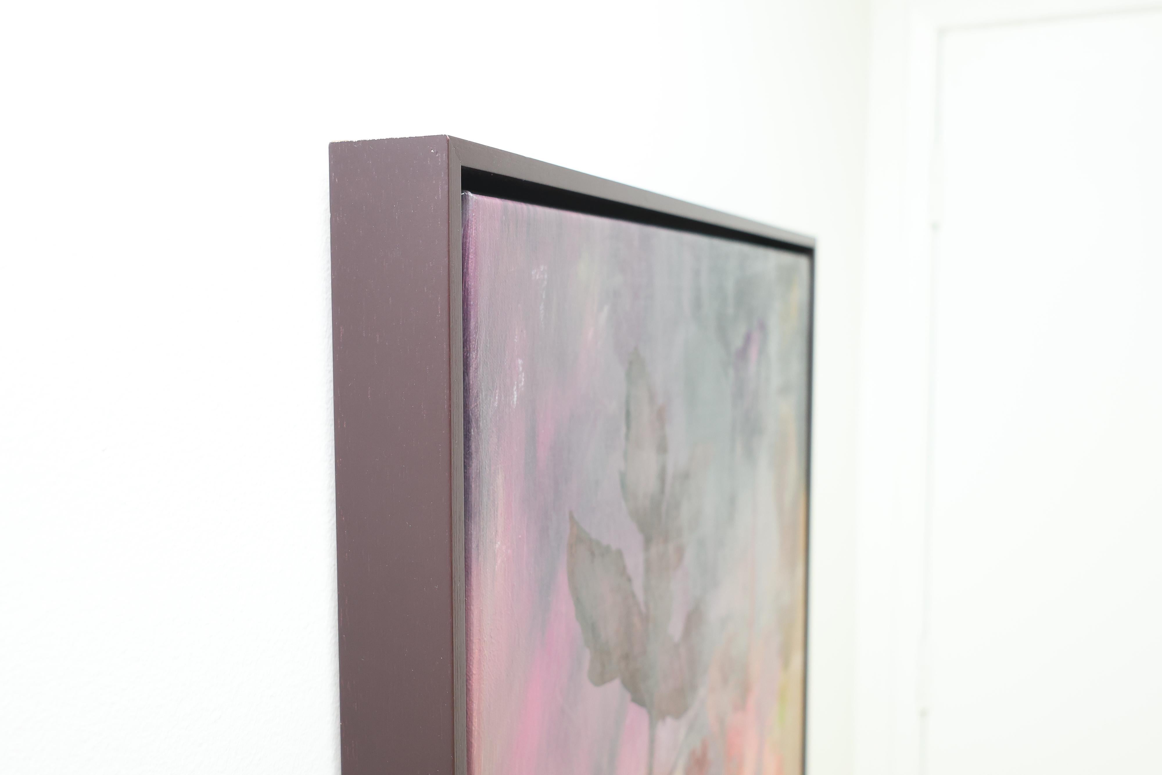 “Flowers #6”, 2024, framed contemporary acrylic painting on canvas - Brown Still-Life Painting by Liza Zhdanova