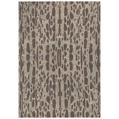 Lizard Custom Made Hand Knotted Dark Brown Wool Rug by Allegra Hicks