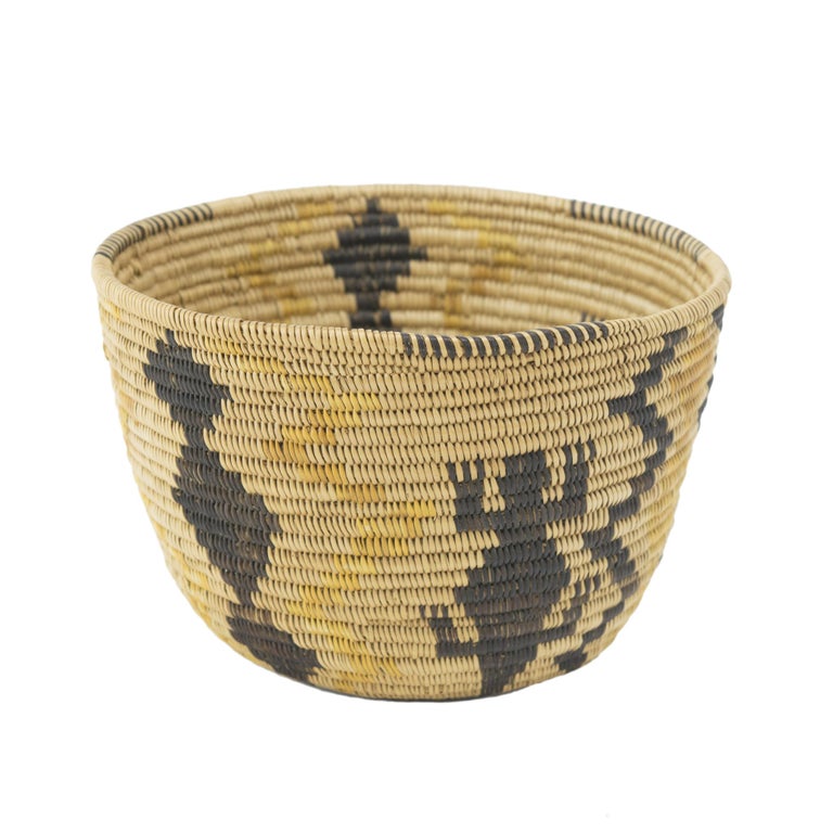 Native American Lizard Mission Pictorial Basket For Sale