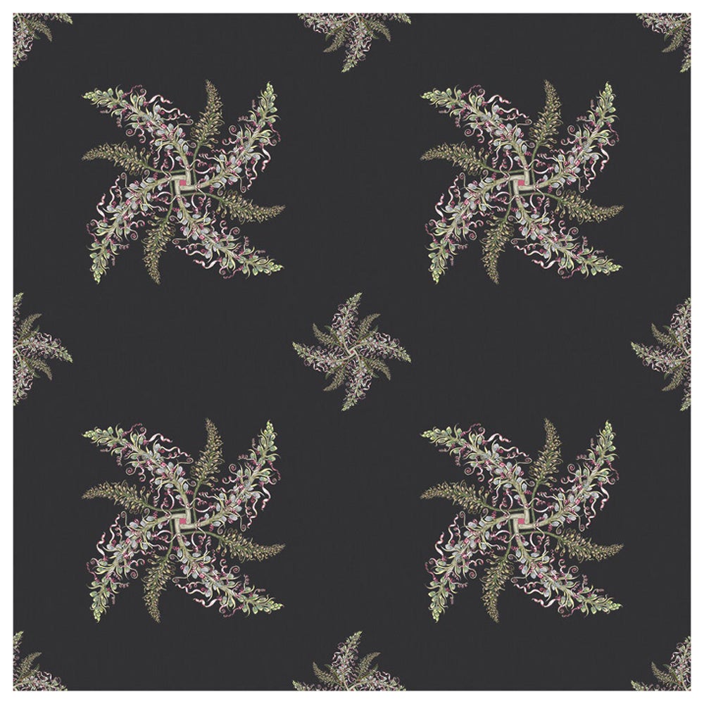 Papier peint orchide lzard gomtrique et botanique en ardoise
