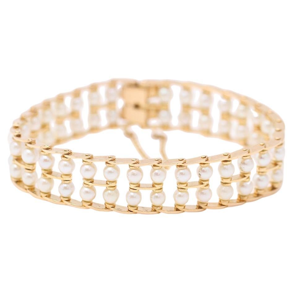 LIZT 1970 pearl bracelet in yellow gold. For Sale