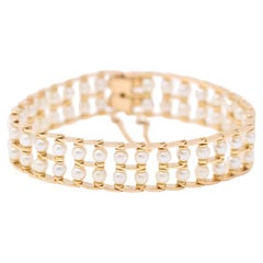 LIZT 1970 pearl bracelet in yellow gold.