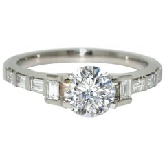 Lizunova Art Deco Diamond Bridal Engagement Ring