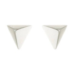 Lizunova Geometric 9 Karat White Gold Stud Earrings