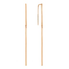 Lizunova Geometric Long Line 9 Karat Rose Gold Drop Earrings