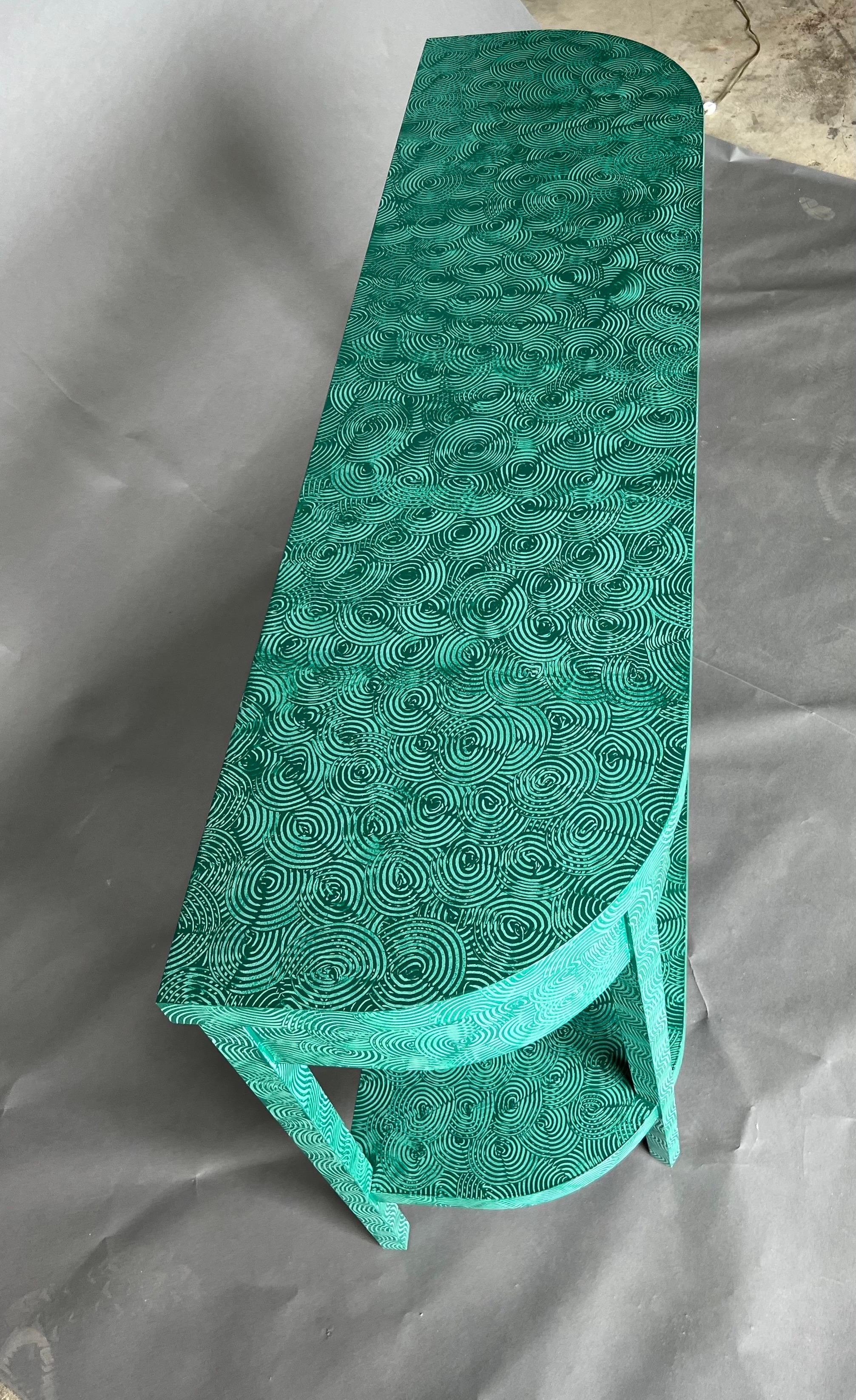 Lizzie Console in Absolute Green Swirl by The Fabulous Things For Sale 1